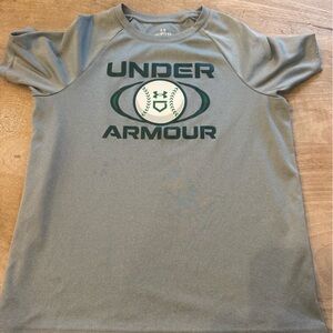 Under Armour kids Gray and Green Short Sleeve Tee